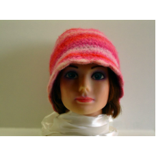 Pink Striped Cloche